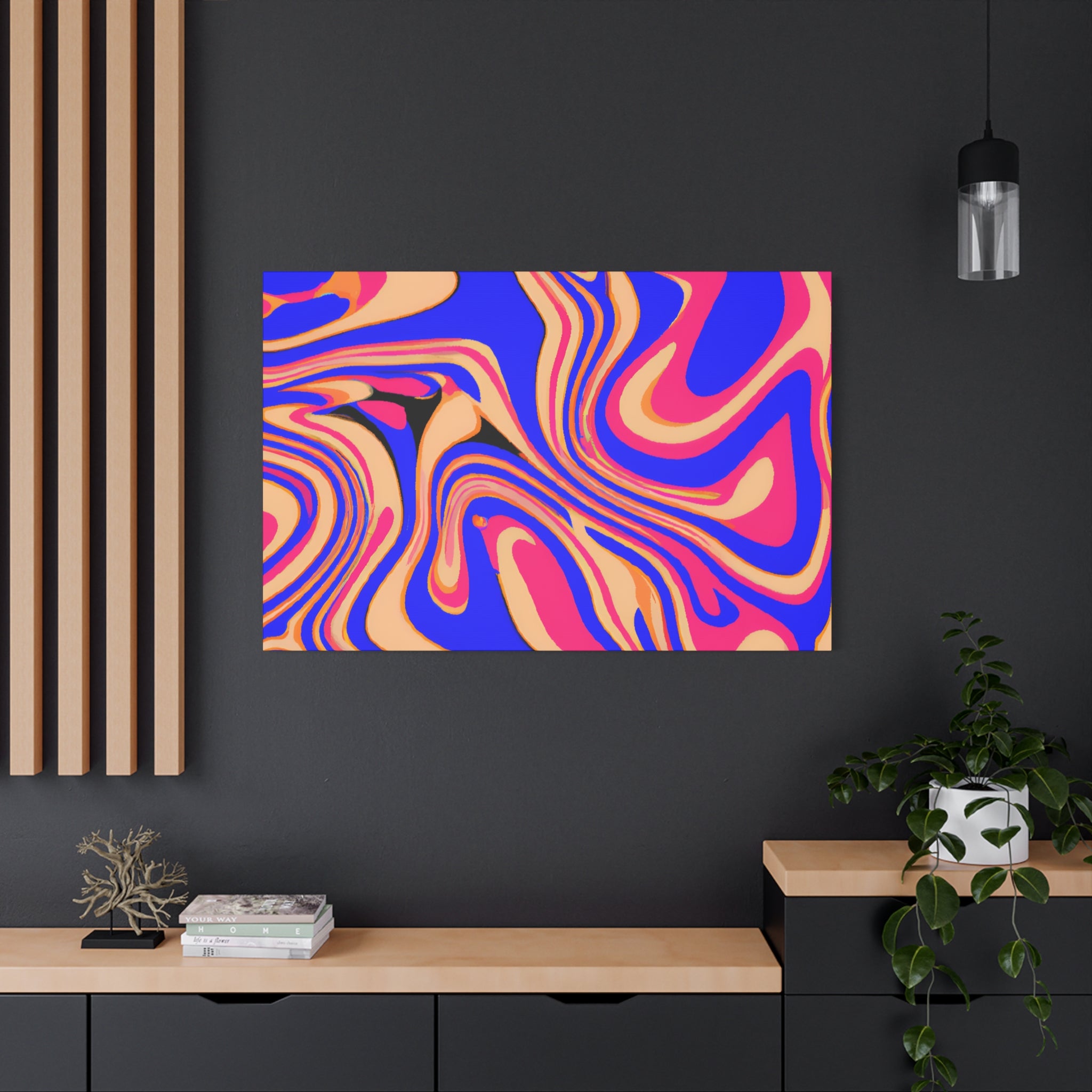 Psychedelic Swirls Abstract Art Canvas - Canvas