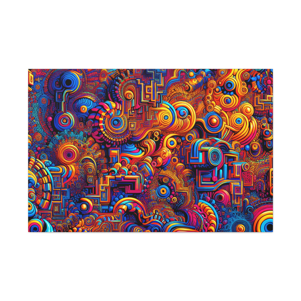 Psychedelic Vortex of Colors Abstract Art Canvas - Canvas