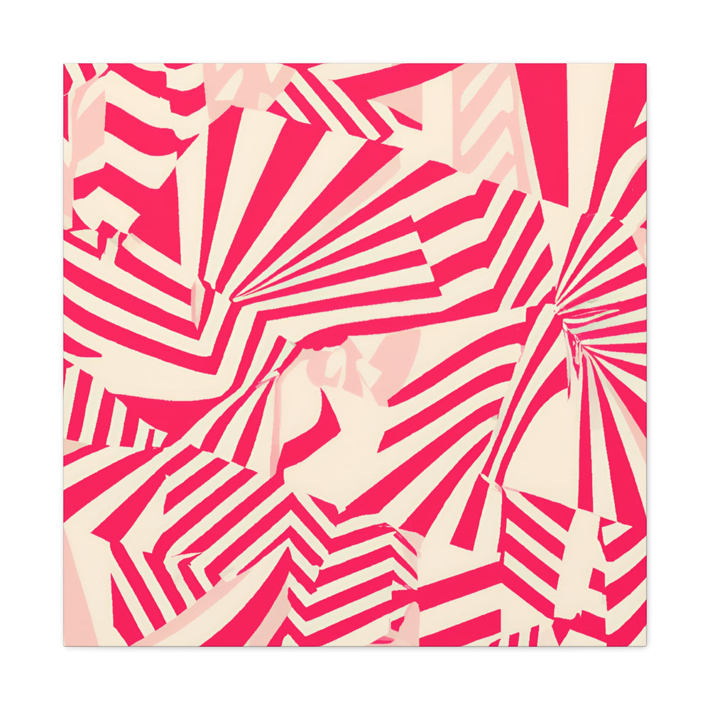 Crimson Geometric Vortex Abstract Art Canvas - Canvas