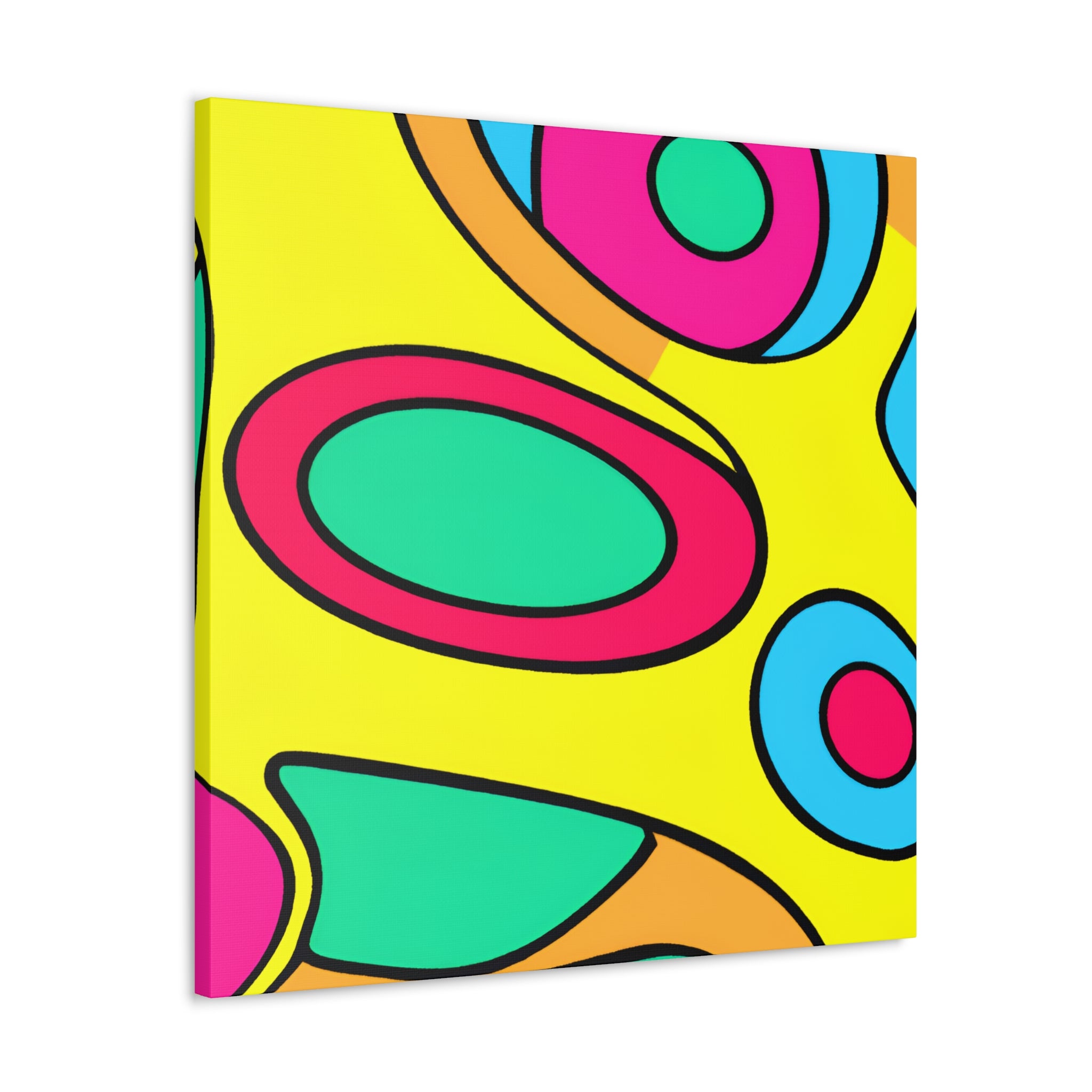 Vibrant Retro Pop Art Ellipses Canvas Print - Canvas