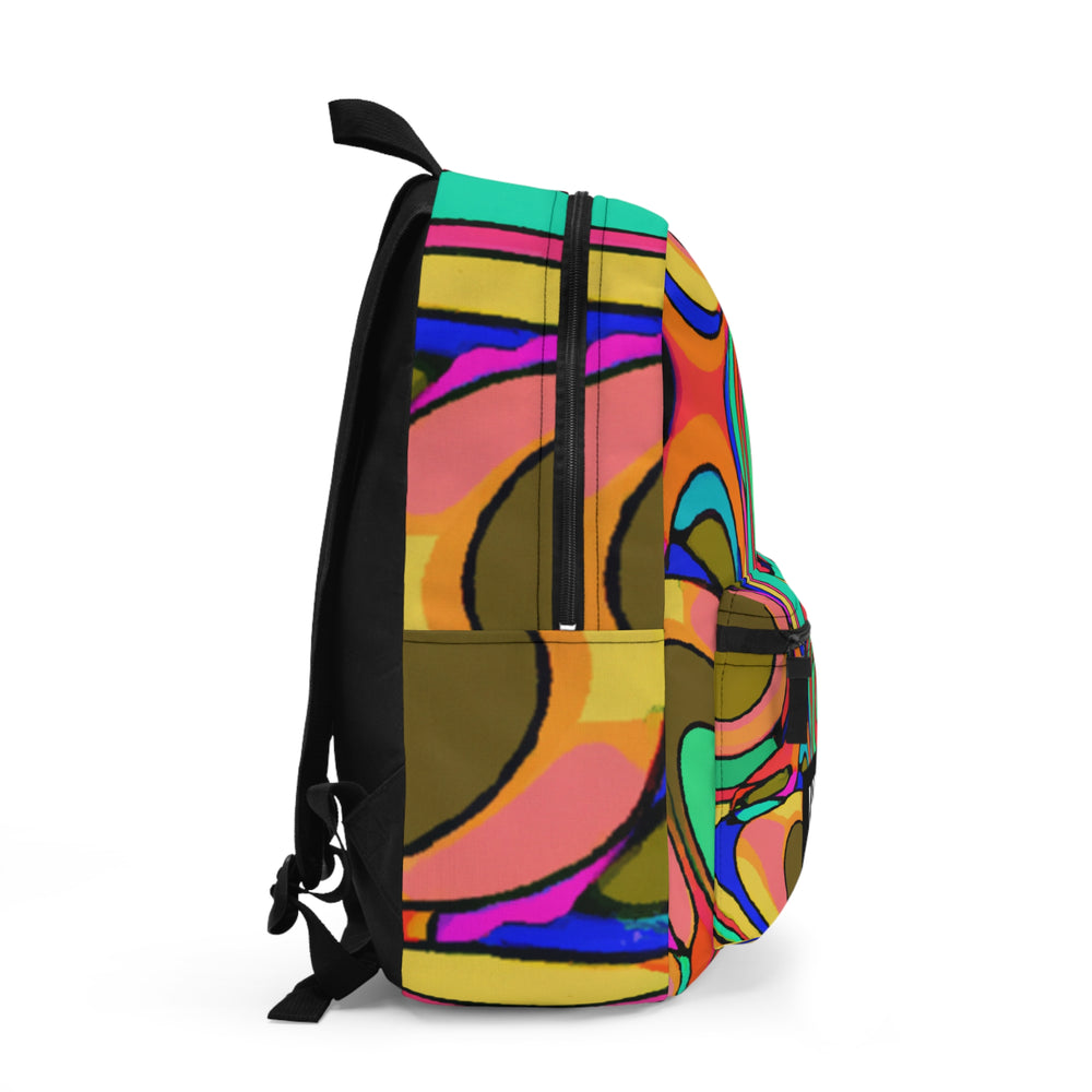 "Groovy Revivals: A Neon Nostalgia Shop" - Backpack