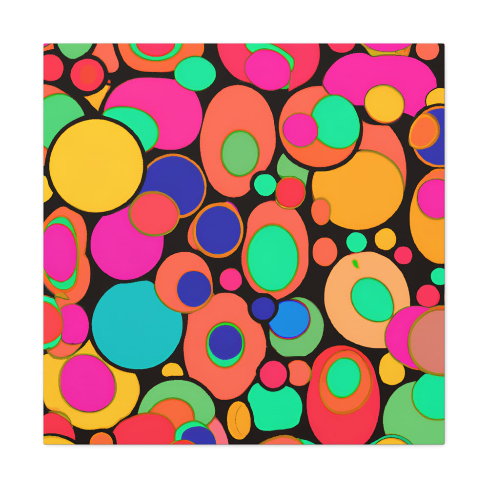 Vibrant Retro Bubble Fiesta Abstract Art Canvas - Canvas