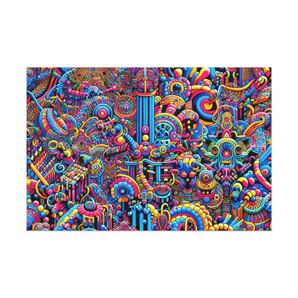 Psychedelic Dreamscape Vibrant Abstract Canvas Art - Canvas