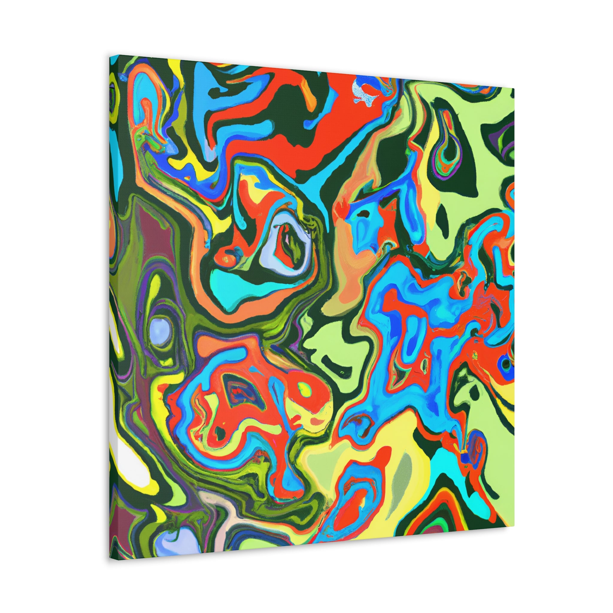 Psychedelic Swirls Abstract Art Canvas - Canvas