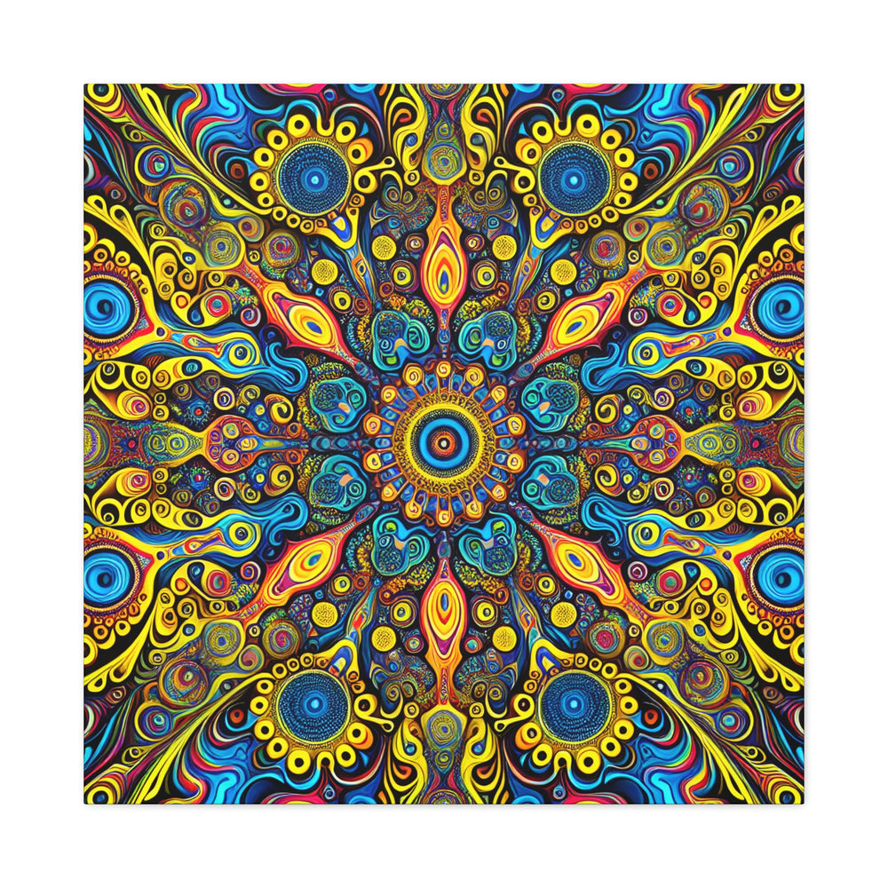 Psychedelic Kaleidoscope Mandala Canvas Art Print - Canvas