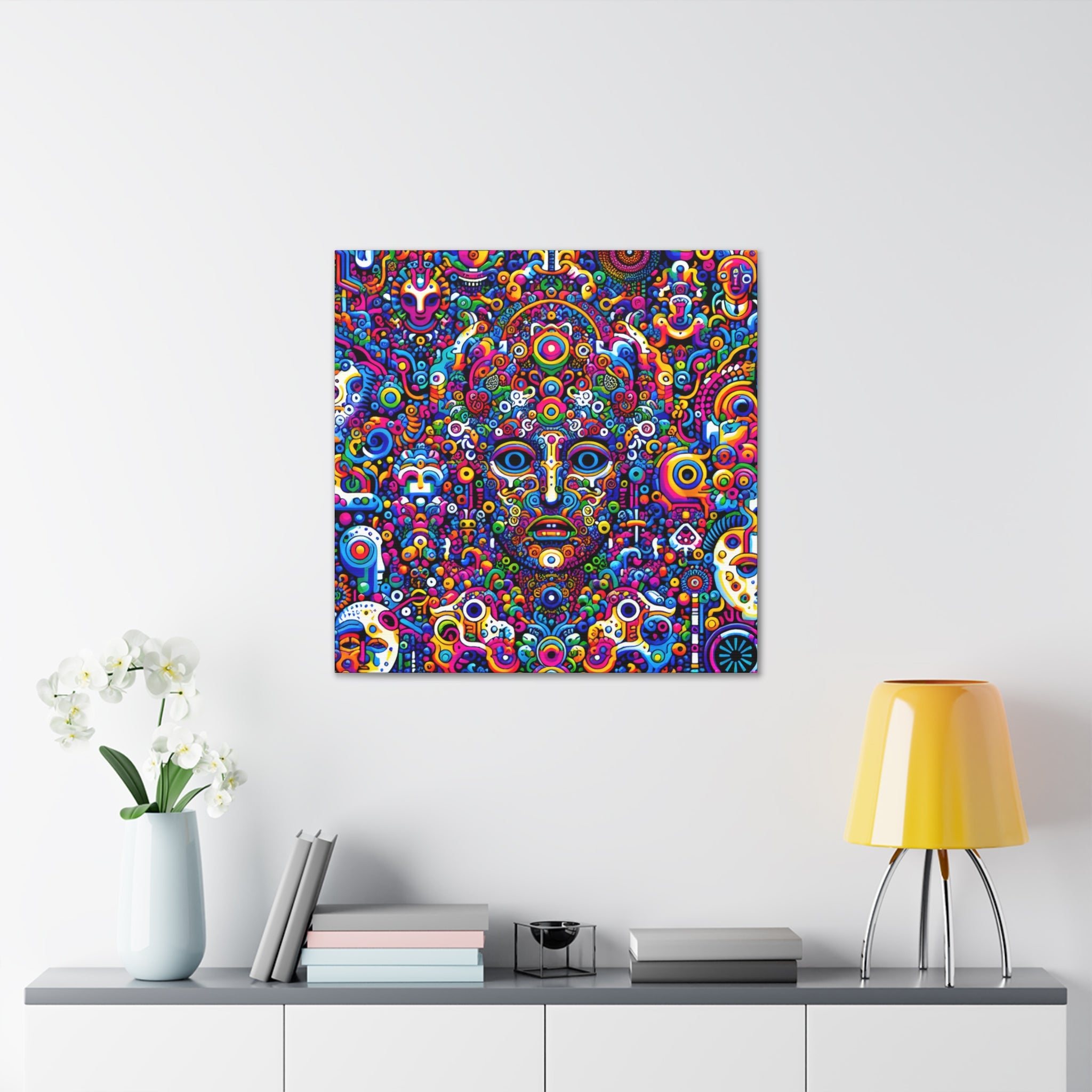 Psychedelic Dreamscape Colorful Canvas Art Print - Canvas