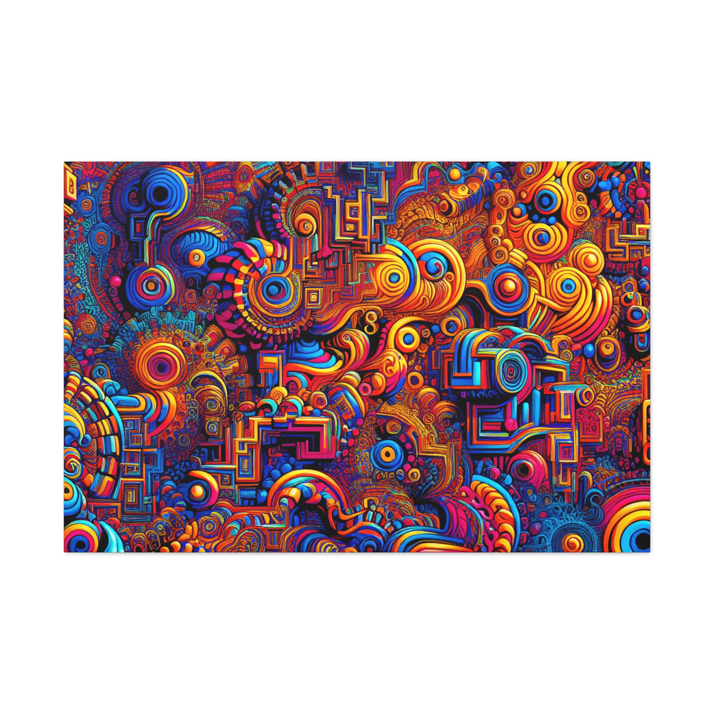 Psychedelic Vortex of Colors Abstract Art Canvas - Canvas