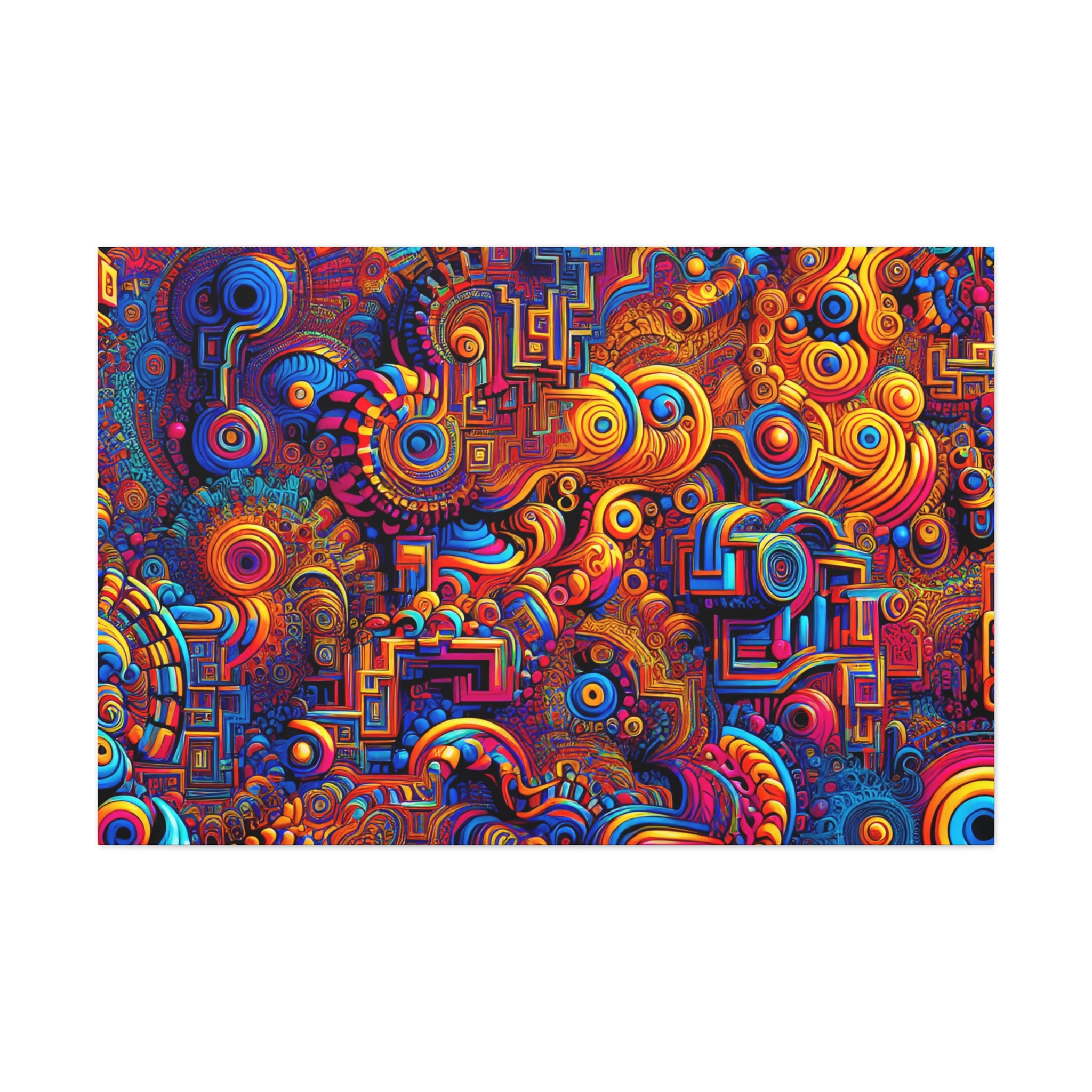 Psychedelic Vortex of Colors Abstract Art Canvas - Canvas