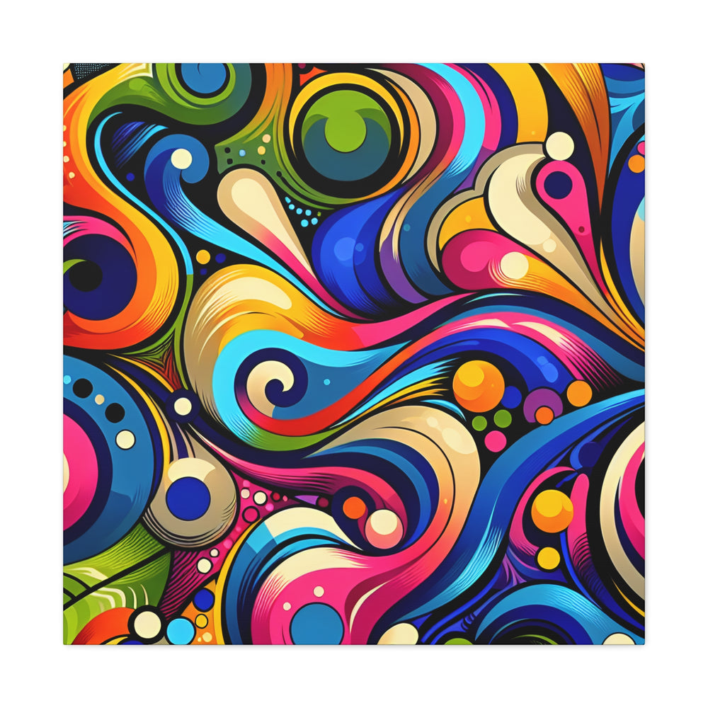 Vibrant Whirls and Swirls Abstract Art Canvas - Canvas