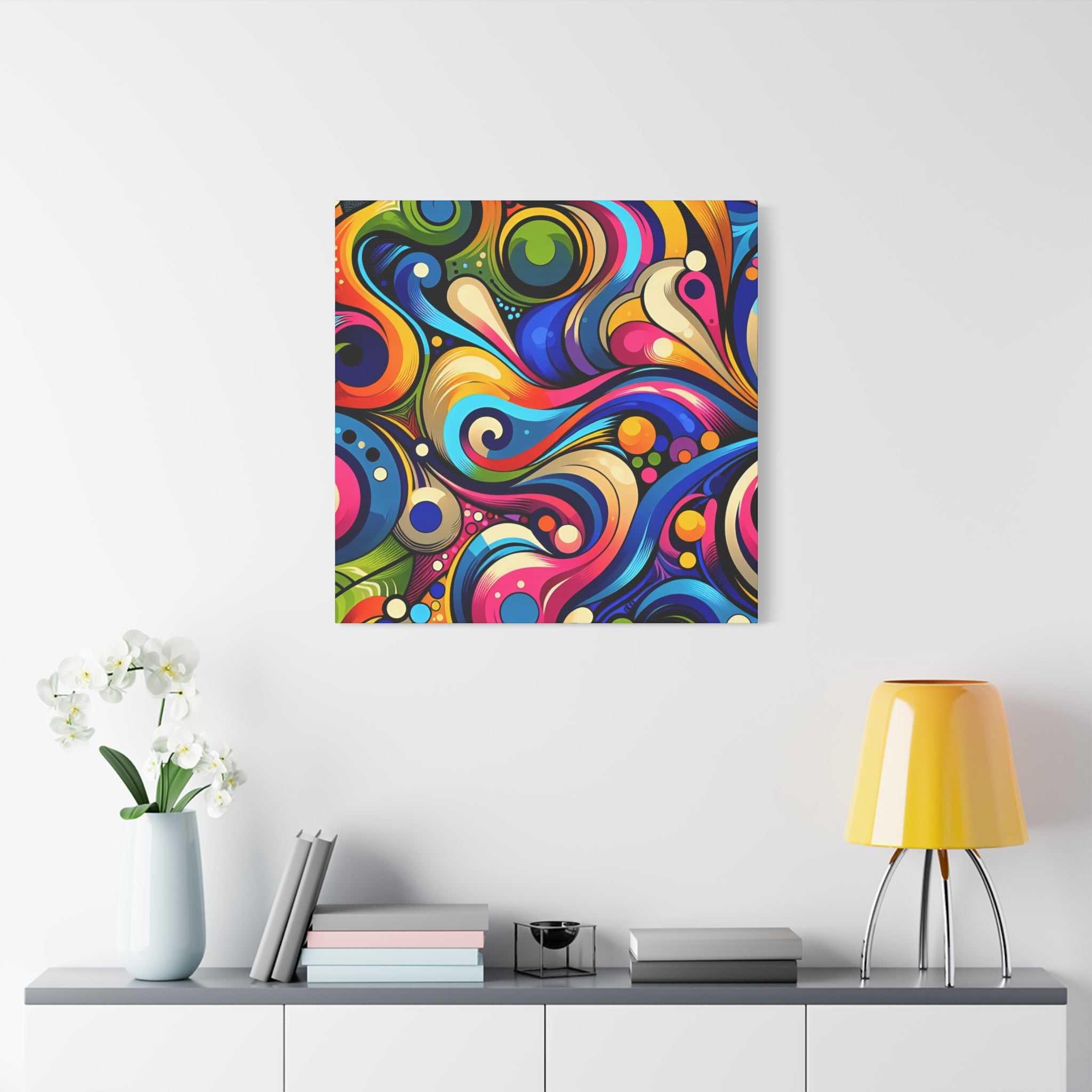 Vibrant Whirls and Swirls Abstract Art Canvas - Canvas