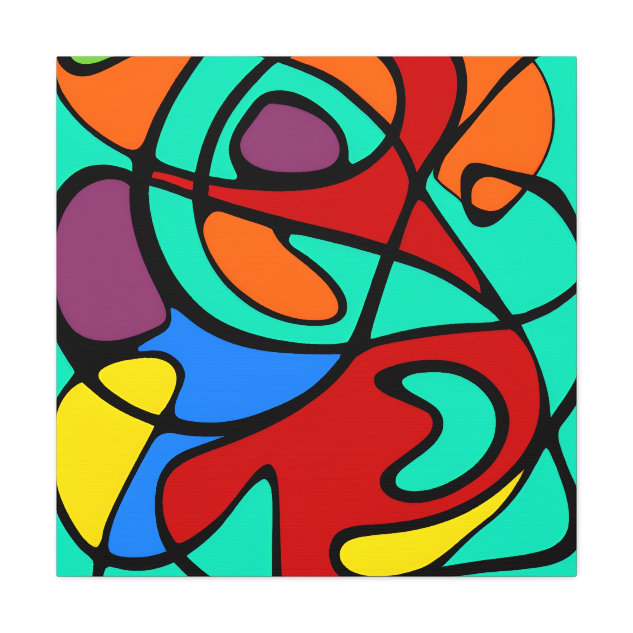 Vibrant Abstract Curves Canvas Art Print - Canvas