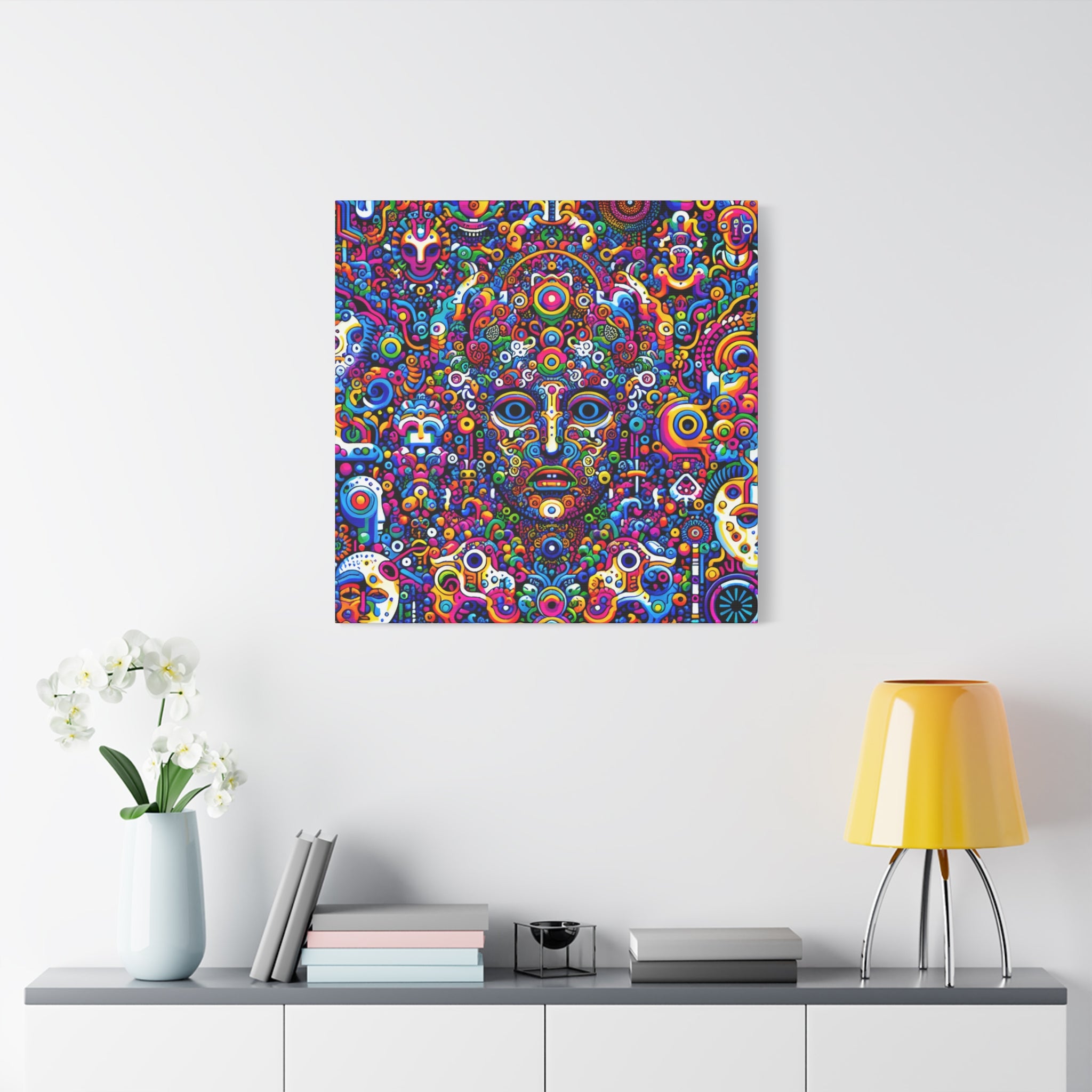 Psychedelic Dreamscape Colorful Canvas Art Print - Canvas