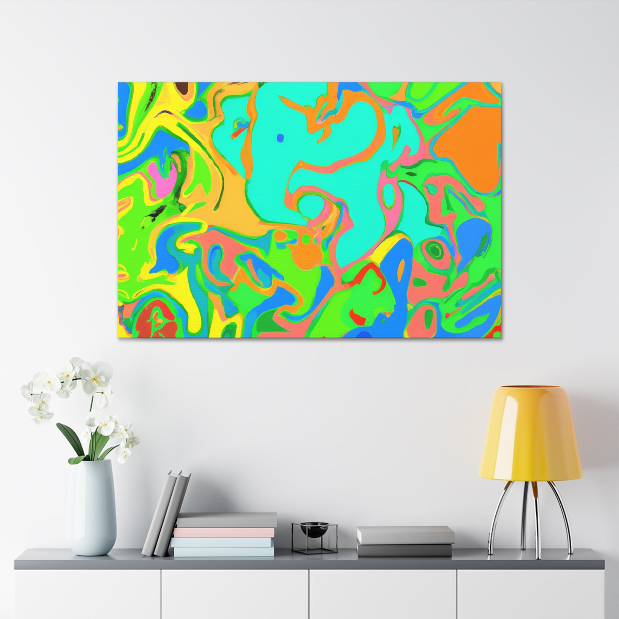 Vibrant Psychedelic Dreamscape Abstract Canvas Art - Canvas