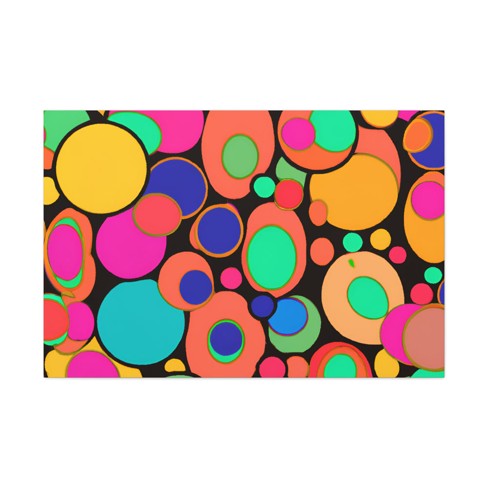 Vibrant Retro Bubble Fiesta Abstract Art Canvas - Canvas