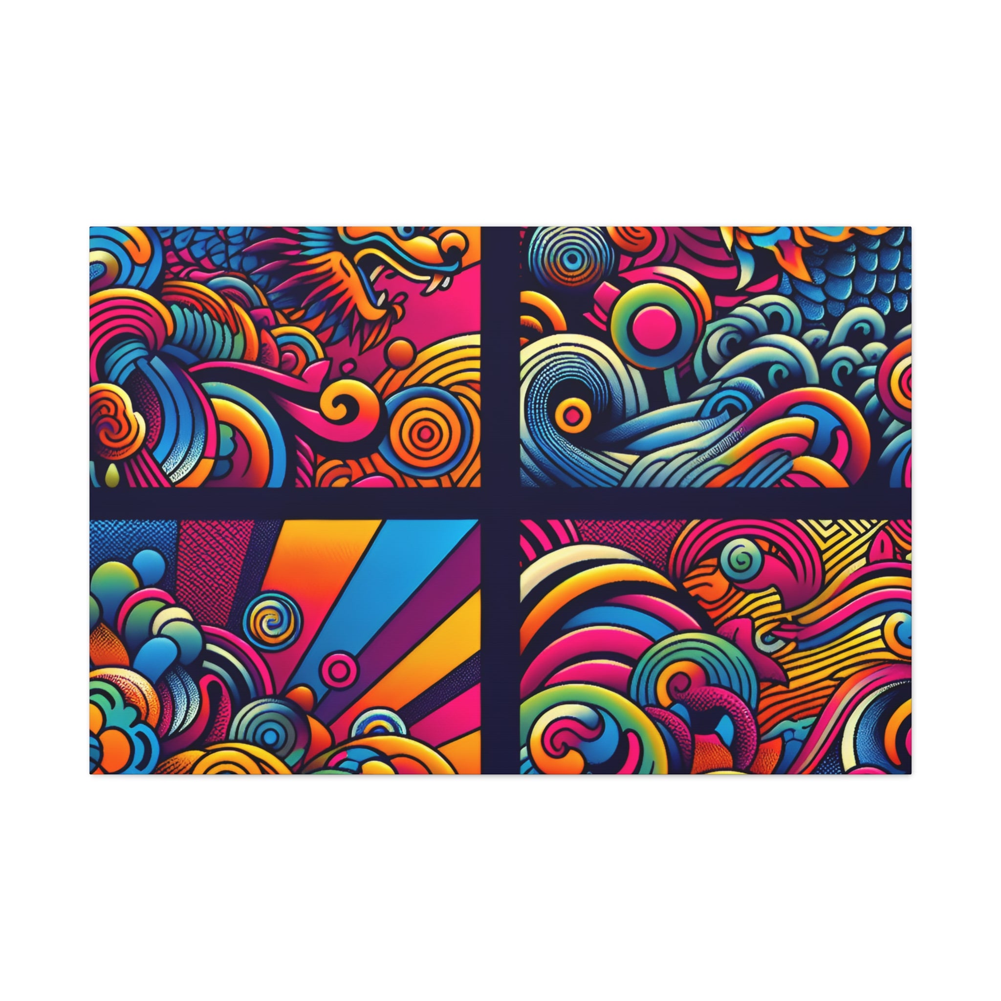 Vibrant Mythical Dragon Energy Abstract Canvas Art - Canvas