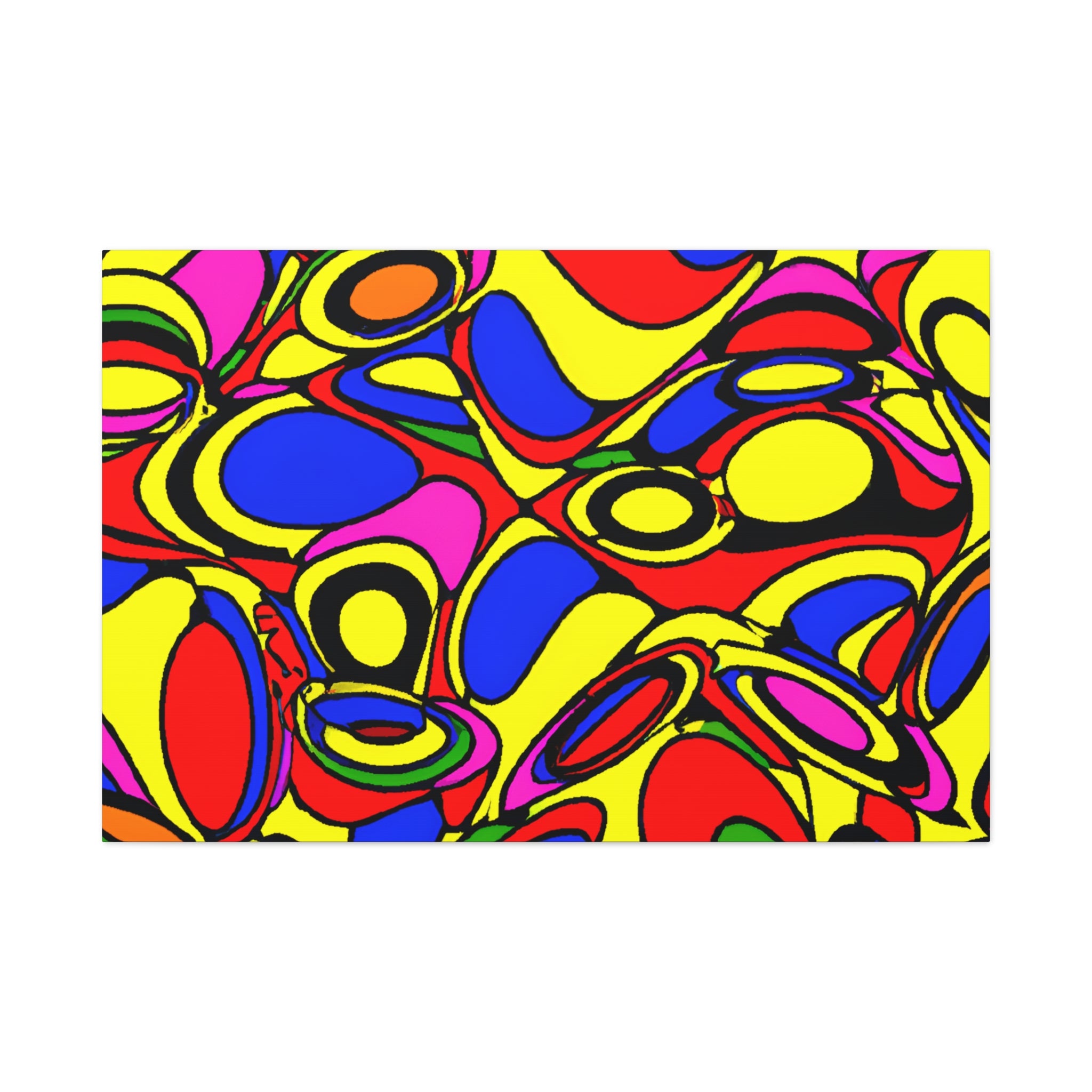 Vibrant Abstract Psychedelic Shapes Canvas Art Print - Canvas