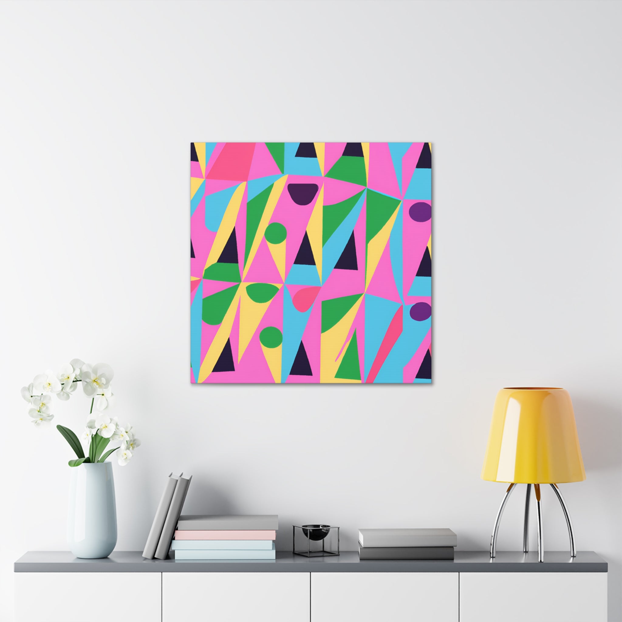 Vibrant Geometric Abstraction Canvas Artwork - Canvas