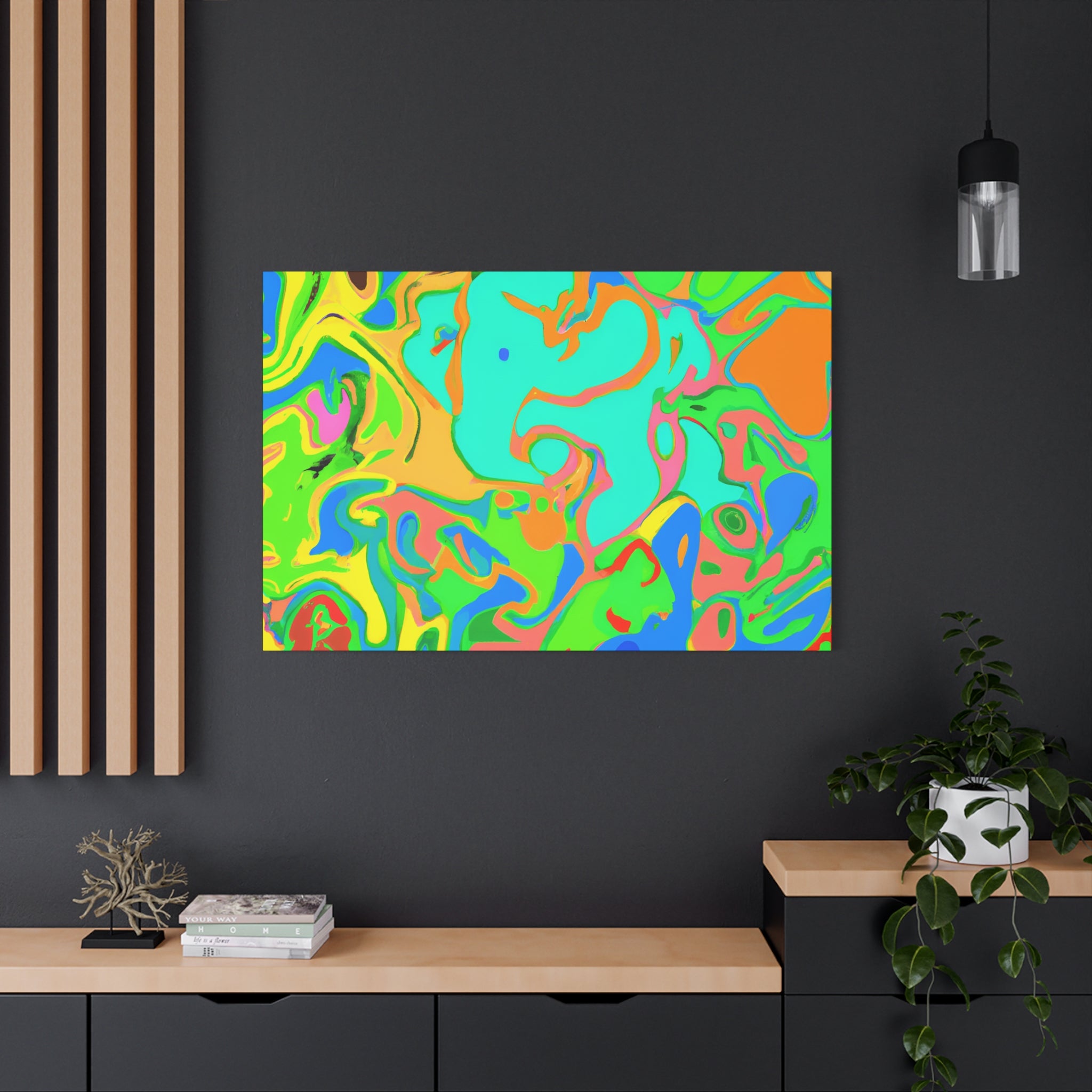 Vibrant Psychedelic Dreamscape Abstract Canvas Art - Canvas