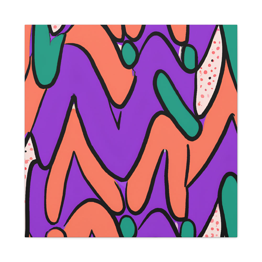 Vibrant Abstract Wiggles and Waves Canvas Art - Canvas