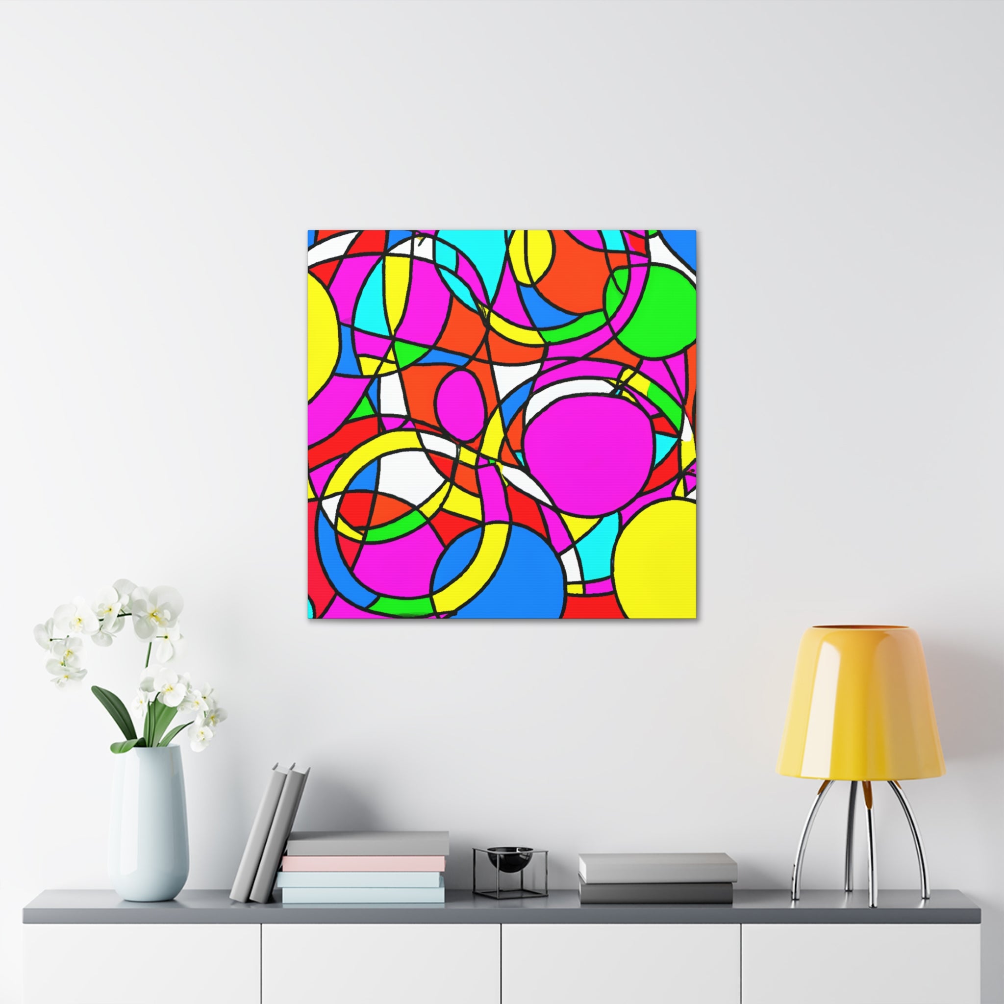 Vibrant Geometric Abstraction Canvas Art - Canvas