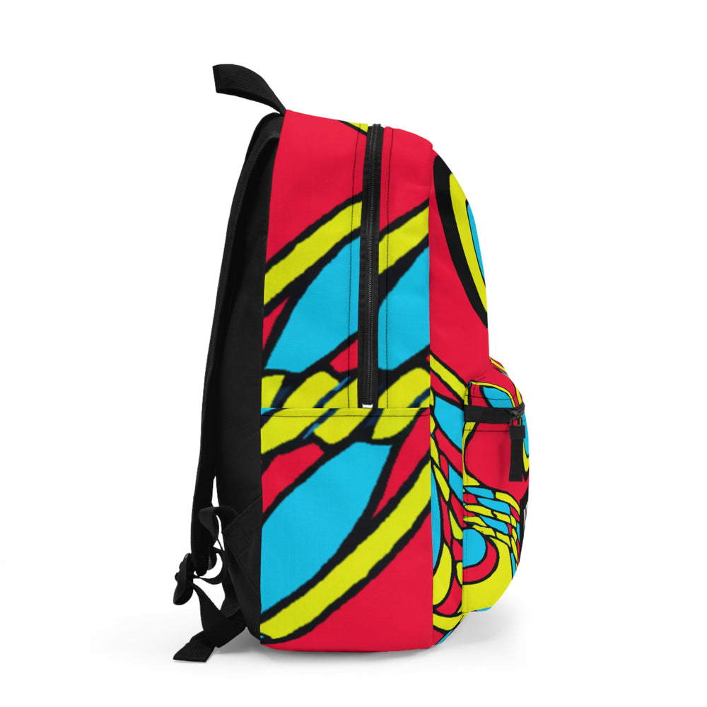 "Groovy Glare: Pop-art Emporium" - Backpack