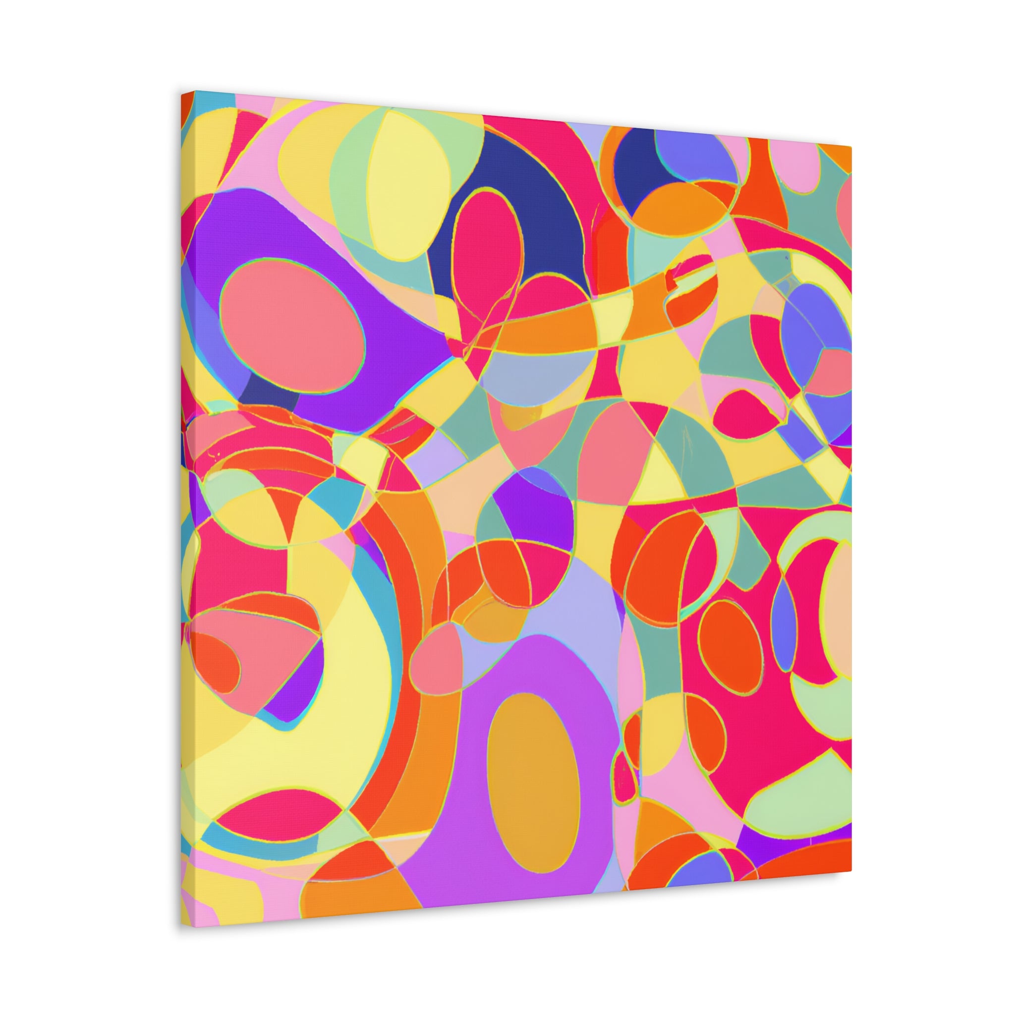 Vibrant Abstract Geometric Melange Canvas Art Print - Canvas